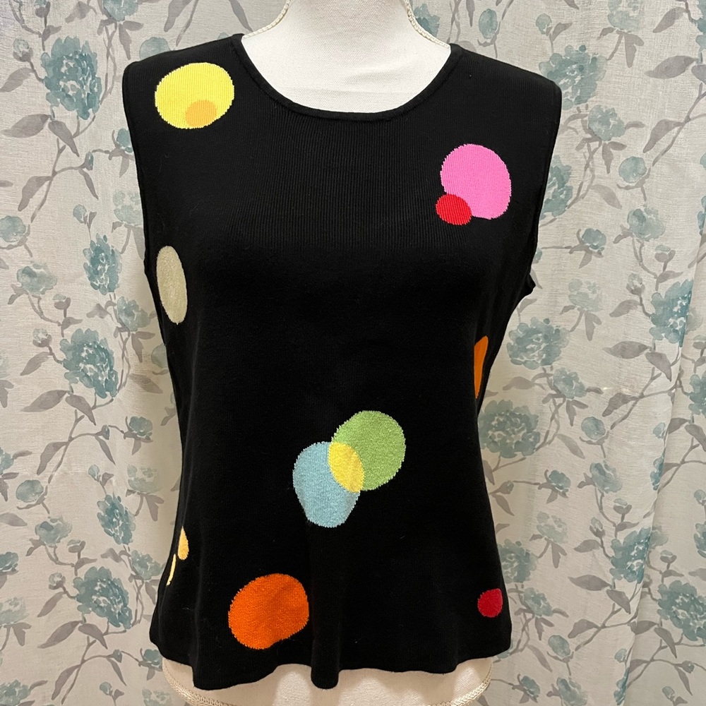 1960s style polka dot sweater tank